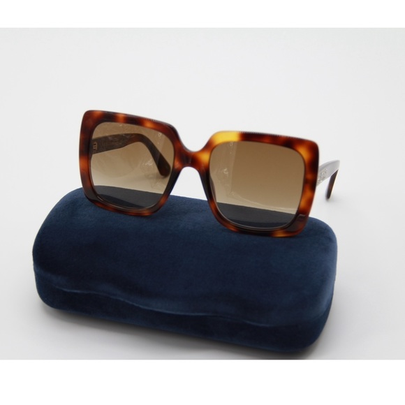 NEW GUCCI GG0418S 003 HAVANA BROWN SUNGLASSES GUCCI - Picture 2 of 14